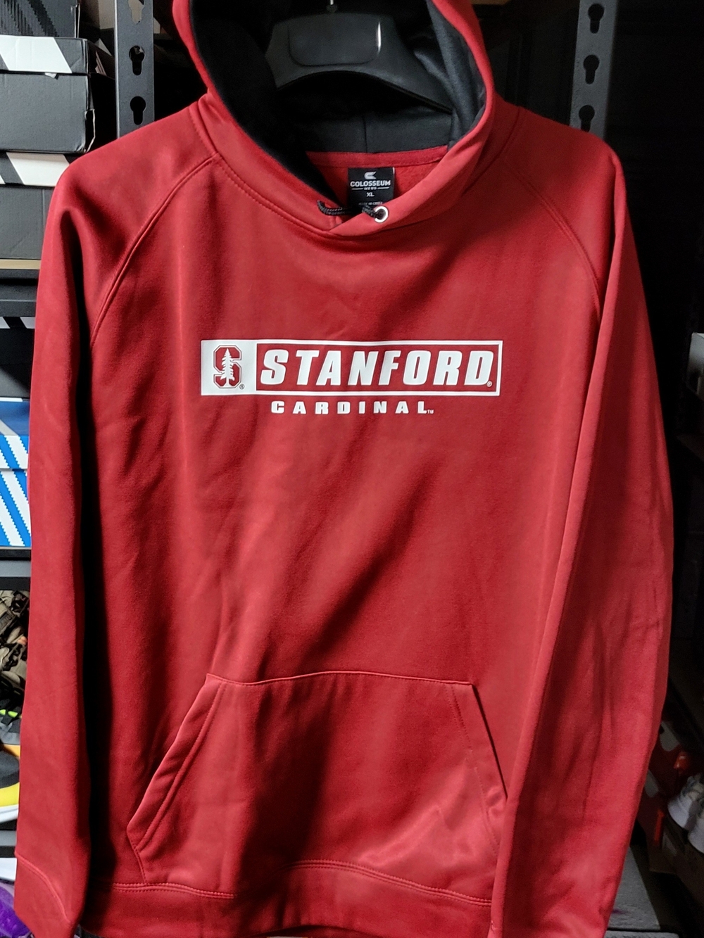 *NEW* Colosseum Stanford Cardinal Red Graphic Logo Fleece Hoodie Size XL